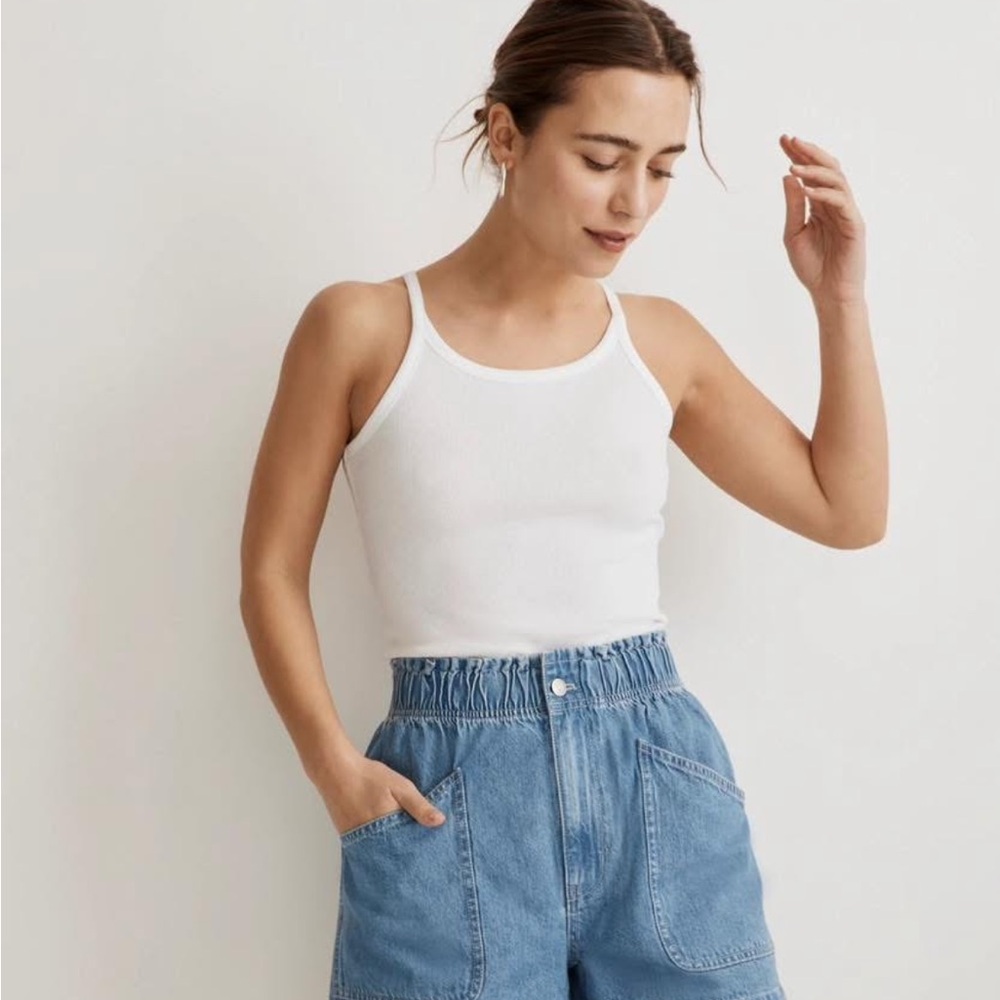 Madewell Denim Pull-on Paperbag Utility Jean Shorts
